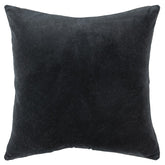 Black Solid Reversible Cotton Velvet Throw Pillow